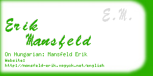 erik mansfeld business card